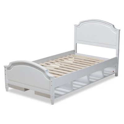 Elise Wood Storage Platform Bed White - Baxton Studio 4 Elise Wood Storage Platform Bed White - Baxton Studio - Image 2