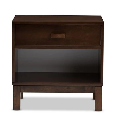 Deirdre Modern And Contemporary Wood 1 Drawer Nightstand - Baxton Studio 5 Deirdre Modern And Contemporary Wood 1 Drawer Nightstand - Baxton Studio - Image 3