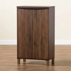 Talon Two-Tone Wood 2 Door Shoe Storage Cabinet Walnut Brown/Dark Gray - Baxton Studio 21 Talon Two-Tone Wood 2 Door Shoe Storage Cabinet Walnut Brown/Dark Gray - Baxton Studio -Home Furniture Shop-Baxton Studio GUEST 298413e6 a056 4219 b049 df3d0b1b6189