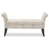Avignon Script - Patterned French Laundry Fabric Storage Ottoman Bench - Baxton Studio