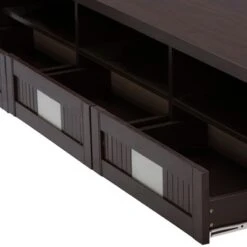 Gerhardine Wood 3 Drawer TV Stand For TVs Up To 62" Dark Brown - Baxton Studio -Home Furniture Shop-Baxton Studio GUEST 2a795063 aca1 4ae3 b260 e17dd77b276f