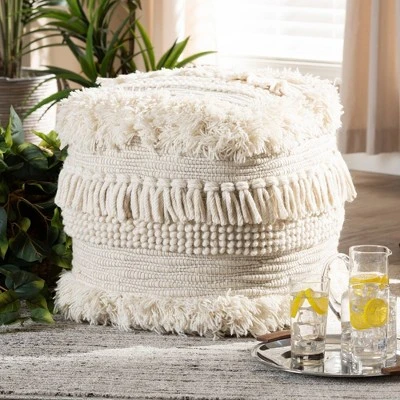 Bartow Handwoven Moroccan Inspired Pouf Ottoman Beige - Baxton Studio 4 Bartow Handwoven Moroccan Inspired Pouf Ottoman Beige - Baxton Studio - Image 2