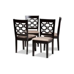 4pc Peter Fabric Upholstered And Wood Dining Chairs - Baxton Studio -Home Furniture Shop-Baxton Studio GUEST 2b3ad61e 21a4 42dc 9801 174d1c21fa71