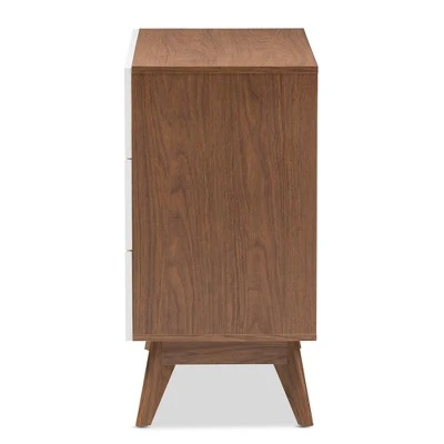 Calypso Mid-Century Modern Wood 3 Drawer Storage Chest Brown - Baxton Studio 5 Calypso Mid-Century Modern Wood 3 Drawer Storage Chest Brown - Baxton Studio - Image 3