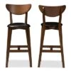 Set Of 2 Eline Mid-Century Modern Walnut Finished Wood Faux Leather Upholstered Barstools Black - Baxton Studio 1 Set Of 2 Eline Mid-Century Modern Walnut Finished Wood Faux Leather Upholstered Barstools Black - Baxton Studio -Home Furniture Shop-Baxton Studio GUEST 2b7c3c12 8d28 46c1 b1e0 0f4519dff27f