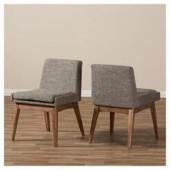 Set Of 2 Nexus Mid - Century Modern Wood Finishing And Fabric Upholstered Dining Side Chair Gravel/Walnut Brown - Baxton Studio 10 Set Of 2 Nexus Mid - Century Modern Wood Finishing And Fabric Upholstered Dining Side Chair Gravel/Walnut Brown - Baxton Studio -Home Furniture Shop-Baxton Studio GUEST 2b8ae264 c656 4391 9e5e 5e7178814403