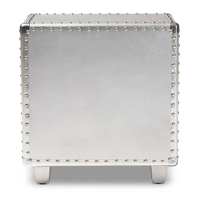 2 Drawer Davet Metal Nightstand Silver - Baxton Studio 5 2 Drawer Davet Metal Nightstand Silver - Baxton Studio - Image 3