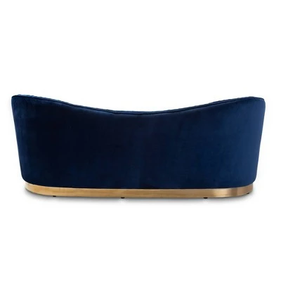 Nevena Velvet Sofa Blue - Baxton Studio 8 Nevena Velvet Sofa Blue - Baxton Studio - Image 6