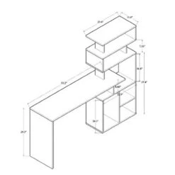 Foster Wood Storage Desk With Shelves Walnut/Brown - Baxton Studio -Home Furniture Shop-Baxton Studio GUEST 2ced8746 8eec 4722 9b1d 51987a9edbb5