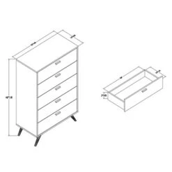 Kelson Wood 5 Drawer Chest Dark Gray/Gold - Baxton Studio -Home Furniture Shop-Baxton Studio GUEST 2f1a5c86 1cb4 4d0f bf06 cf07e173a593