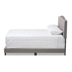 Vivienne Modern And Contemporary Fabric Upholstered Bed Light Gray - Baxton Studio