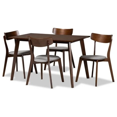 5pc Nori Upholstered Wood Dining Set - Baxton Studio 10 5pc Nori Upholstered Wood Dining Set - Baxton Studio - Image 8