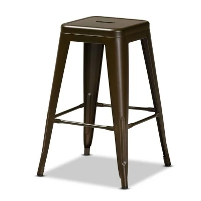 4pc Horton Gunmetal Metal Stackable Counter Stool Set Gray - Baxton Studio 3 4pc Horton Gunmetal Metal Stackable Counter Stool Set Gray - Baxton Studio