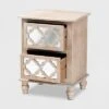 Celia Wood And Mirror 2 Drawer Quatrefoil Nightstand Natural - Baxton Studio