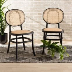 2pc Garold Woven Rattan And Wood Cane Dining Chair Set - Baxton Studio 17 2pc Garold Woven Rattan And Wood Cane Dining Chair Set - Baxton Studio -Home Furniture Shop-Baxton Studio GUEST 3134c9ca 2685 4ffc af5e 3272b72e8956