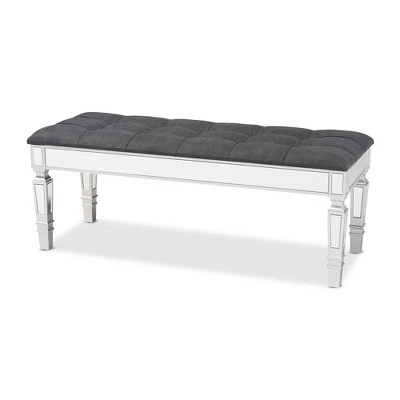 Hedia Fabric Upholstered And Wood Accent Bench - Baxton Studio 11 Hedia Fabric Upholstered And Wood Accent Bench - Baxton Studio - Image 9