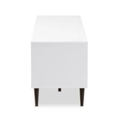 Bastien Light Oak 6 Shelf TV Stand For TVs Up To 60" White/Brown - Baxton Studio -Home Furniture Shop-Baxton Studio GUEST 3253830a 7e60 4c35 9150 1b60bb2f9a50