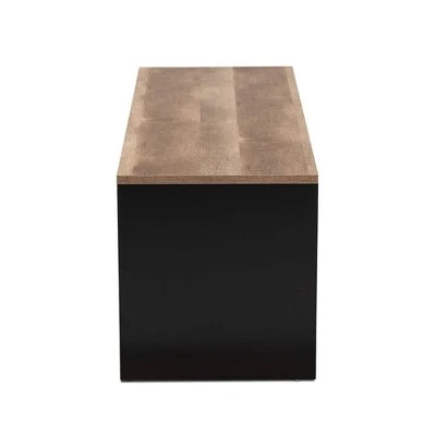 Connell Two-Tone Wood And Metal 2 Door TV Stand For TVs Up To 40" Natural Brown/Black - Baxton Studio 5 Connell Two-Tone Wood And Metal 2 Door TV Stand For TVs Up To 40" Natural Brown/Black - Baxton Studio - Image 3