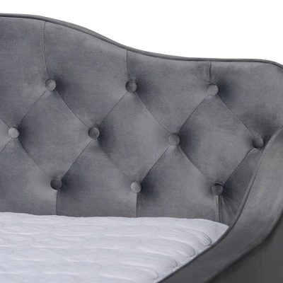 Freda Velvet Fabric Upholstered Button Tufted Daybed - Baxton Studio 5 Freda Velvet Fabric Upholstered Button Tufted Daybed - Baxton Studio - Image 3
