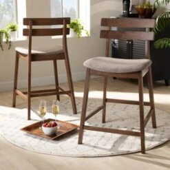Set Of 2 Larine Wood Counter Height Barstools - Baxton Studio 16 Set Of 2 Larine Wood Counter Height Barstools - Baxton Studio -Home Furniture Shop-Baxton Studio GUEST 33a844c2 3ce7 4822 b316 7188095d8a92