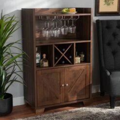 Carrie Walnut Finished Wood Wine Storage Cabinet Walnut - Baxton Studio 18 Carrie Walnut Finished Wood Wine Storage Cabinet Walnut - Baxton Studio -Home Furniture Shop-Baxton Studio GUEST 33a9666e ee8f 4ff4 a0f8 3db227968175