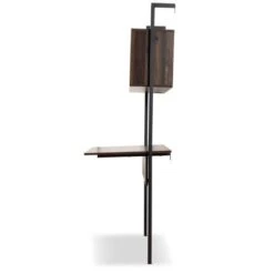 Fariat Walnut Wood And Metal Display Shelf With Desk Brown/Black - Baxton Studio -Home Furniture Shop-Baxton Studio GUEST 33e2329d 746d 4689 8dd7 101318319394