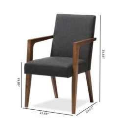 Set Of 2 Andrea Mid - Century Modern Upholstered Wooden Armchair - Dark Gray - Baxton Studio -Home Furniture Shop-Baxton Studio GUEST 34219320 9ca0 4a65 b5b1 b7b89ed15df1