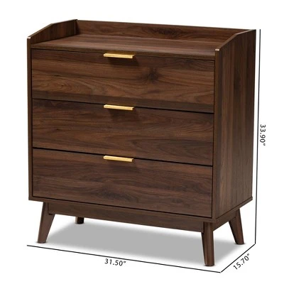 Lena Walnut Chest Brown - Baxton Studio 5 Lena Walnut Chest Brown - Baxton Studio - Image 3