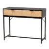 Jacinth Two-Tone Wood And Metal 2 Drawer Console Table Black/Natural Brown - Baxton Studio -Home Furniture Shop-Baxton Studio GUEST 34c5c160 aa02 4e23 b185 1a06c181c95b