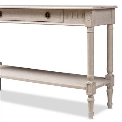 Ariella Whitewashed 1 Drawer Console Table White - Baxton Studio 8 Ariella Whitewashed 1 Drawer Console Table White - Baxton Studio - Image 6