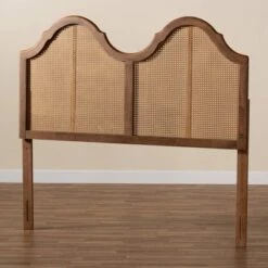 Hazel Vintage Wood And Synthetic Rattan Arched Headboard Walnut - Baxton Studio 13 Hazel Vintage Wood And Synthetic Rattan Arched Headboard Walnut - Baxton Studio -Home Furniture Shop-Baxton Studio GUEST 3536bf50 d477 4fbf 8471 95e0ba813b43