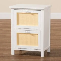 Sariah Wood Rattan 2 Door Nightstand White - Baxton Studio 21 Sariah Wood Rattan 2 Door Nightstand White - Baxton Studio -Home Furniture Shop-Baxton Studio GUEST 35d60247 9ced 49dd b72c 97cde288677e