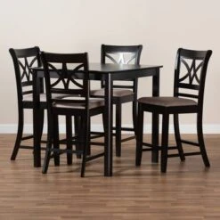 5pc Chandler Pub Dining Set Sand/Espresso - Baxton Studio 13 5pc Chandler Pub Dining Set Sand/Espresso - Baxton Studio -Home Furniture Shop-Baxton Studio GUEST 3698ef7a 2d03 4746 befd 8d38bc2b9cd1