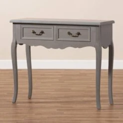 Capucine Finished Wood 2 Drawer Console Table Gray - Baxton Studio -Home Furniture Shop-Baxton Studio GUEST 36cb8ac1 e180 4dee aa6a 9f1a0292504a