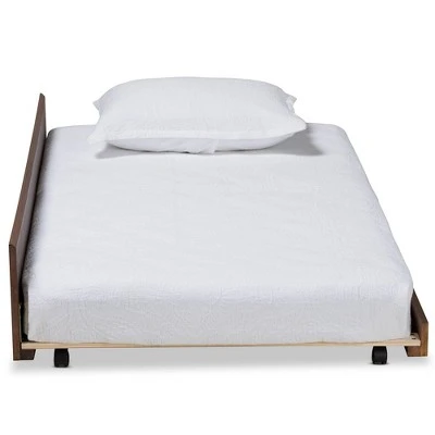 Twin Midori Wood Trundle Bed Walnut - Baxton Studio 3 Twin Midori Wood Trundle Bed Walnut - Baxton Studio