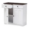 Lauren TwoTone And Buffet Kitchen Cabinet With Two Doors And Two Drawers White/Dark Brown - Baxton Studio -Home Furniture Shop-Baxton Studio GUEST 3707ddd5 5070 4e4d 9ee8 8e484a7d6d7c