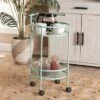 Newell Metal 2 Tier Kitchen Cart Mint Green/Black - Baxton Studio -Home Furniture Shop-Baxton Studio GUEST 371eb638 bff2 4a3d 8fcf 269047ef65f6