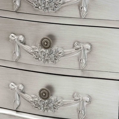 Callen Brushed Wood 4 Drawer Nightstand Silver - Baxton Studio 7 Callen Brushed Wood 4 Drawer Nightstand Silver - Baxton Studio - Image 5