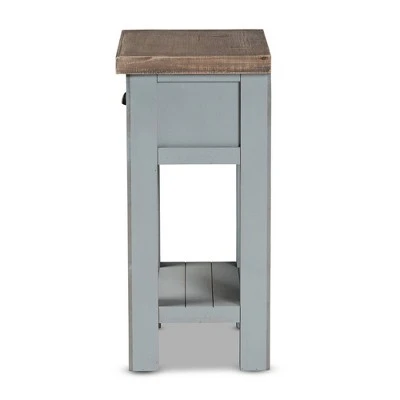 Hastin Two-Tone Wood 1 Drawer Nightstand Brown/Gray - Baxton Studio 5 Hastin Two-Tone Wood 1 Drawer Nightstand Brown/Gray - Baxton Studio - Image 3