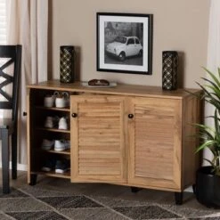 Coolidge Wood 3 Door Storage Cabinet Oak Brown - Baxton Studio 20 Coolidge Wood 3 Door Storage Cabinet Oak Brown - Baxton Studio -Home Furniture Shop-Baxton Studio GUEST 380e0735 9d9a 4b05 902c 28849071b4f3