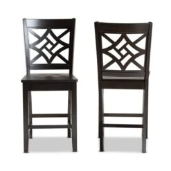 2pc Nicolette Wood Counter Height Barstools - Baxton Studio