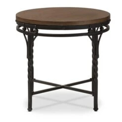 Austin Vintage Industrial Round End Table - Antique Bronze - Baxton Studio