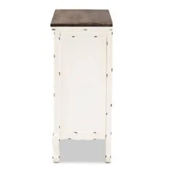 Levron Two-Tone Wood 5 Drawer Storage Cabinet Walnut Brown/White - Baxton Studio -Home Furniture Shop-Baxton Studio GUEST 3a387a0d 5b15 47c0 857a da1c69b412e3