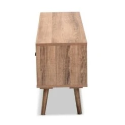 Yuna Natural Wood And Metal 2 Door TV Stand For TVs Up To 40" Brown/Black - Baxton Studio -Home Furniture Shop-Baxton Studio GUEST 3b54935e c398 4042 91c3 0b6b557784bf