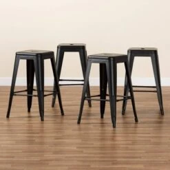 4pc Horton Metal Stackable Counter Stool Set - Baxton Studio -Home Furniture Shop-Baxton Studio GUEST 3b6017b3 aa1f 4b8f a901 378408dbbb31