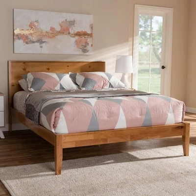 Marana Wood Platform Bed Brown - Baxton Studio 8 Marana Wood Platform Bed Brown - Baxton Studio - Image 6