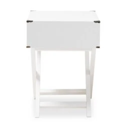 Curtice 1 Drawer Wooden Nightstand White - Baxton Studio -Home Furniture Shop-Baxton Studio GUEST 3b7976d8 78cf 449d 9395 b57a49ec5d87