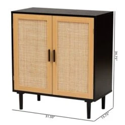 Maureen Wood And Rattan 2 Door Storage Cabinet Espresso/Natural Brown - Baxton Studio -Home Furniture Shop-Baxton Studio GUEST 3c6545b3 9c88 46b8 9d8c 535ba1f73619