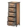 Laurel Wood 5 Drawer Cabinet Gray/Brown - Baxton Studio