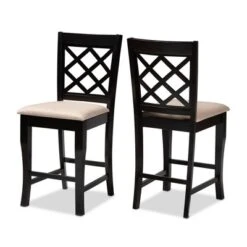 Set Of 2 Alora Upholstered Wood Counter Height Barstools - Baxton Studio -Home Furniture Shop-Baxton Studio GUEST 3c9c6600 a586 4c1c 8490 849ac34a77f0